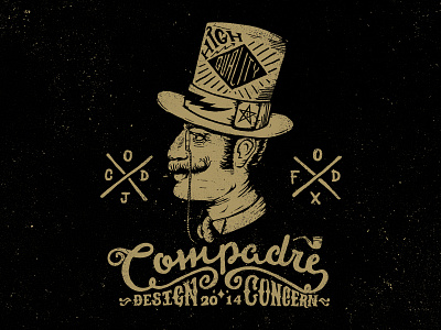 Compadre Design Concern Logo clothing label compadre gentlemen illustration logo moustache top hat type typography vintage