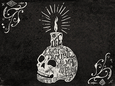 Athos Quote Illustration athos design hand drawn hand lettering illustration paint skull three musketeers typography