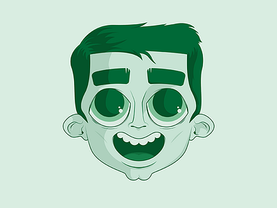 Green Man cartoon character flat green illustration vector wip