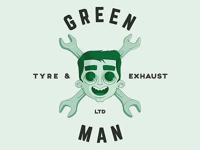 Green Man Logo cartoon character flat green man illustration logo vector