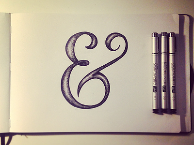 Ampersand ampersand design hand drawn hand lettering illustration ink shading typography