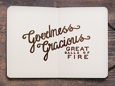 Goodness Gracious design hand drawn hand lettering illustration ink sketch typography vintage