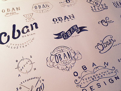 New Logo Ideas concepts illustration lettering logo oban original typeface sketch typography wip