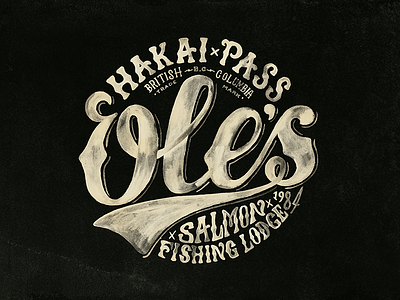 Ole's Logo - final canada fishing hand lettering illustration logo paint type typography vintage