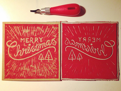 Merry Christmas christmas illustration lettering lino merry print type typography