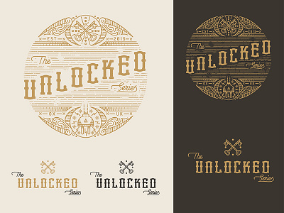 Unlocked emblem illustration lettering logo typeface typography unlocked vector vintage