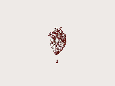 Heart blood hand drawn heart illustration ink pointalism points