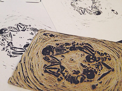 Ace Of Spades Lino ace cards illustration lino playing print skull tequila