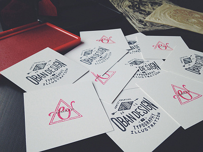 Oban Design Business Cards branding business cards handmade ink logo print stamp