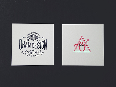 Oban Design Cards branding business cards handmade ink logo print stamp typography
