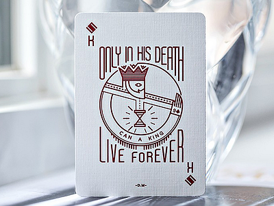 Sleepers - King lettering line playing card print typography vector