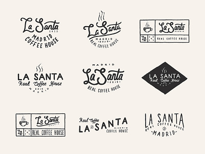 Coffee House Logo Concepts hand drawn illustration lettering typography vintage