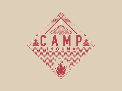 Camp Badge badge camp emblem illustration lettering line logo outdoors tent typography