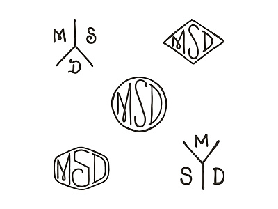 MSD - Acronyms emblem illustration lettering line logo monogram motorcycle skull typography