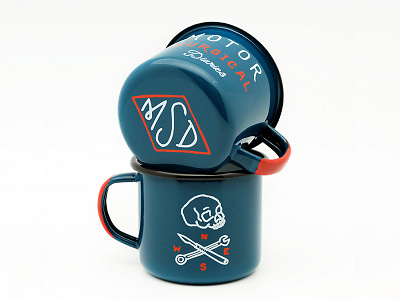 MSD Mugs charity enamel hand drawn illustration lettering logo mugs skull typography vintage
