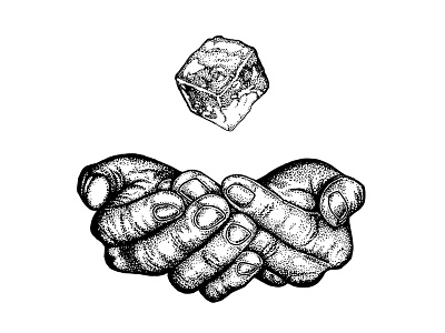 Element Illustration hand drawn hands ice illustration magic pointillism