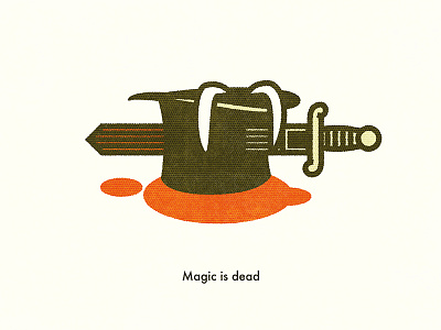 Magic Is Dead 70s hat illustration magic minimal rabbit retro vintage