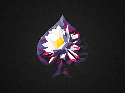 Carpe Noctem - Low Poly Ace ace bold colourful flower illustration low poly magic playing cards spades