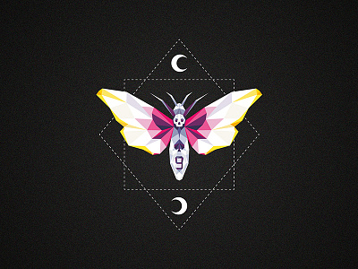 Low Poly Moth - Carpe Noctem Deck ace bold colourful illustration low poly magic moon moth playing cards spades