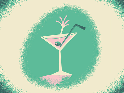 Summer Cocktail 50s alcohol bold cartoon cocktail disney dots illustration retro stipple summer vintage