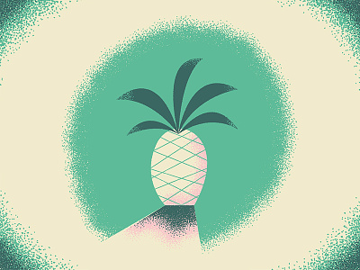 Pineapple 50s bold cartoon disney dots fruit illustration pineapple retro stipple summer vintage