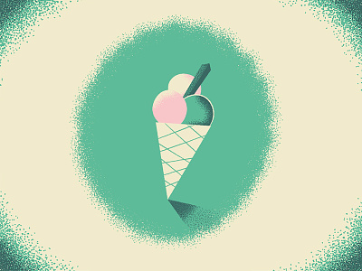 Icecream 50s beach bold cartoon ice cream illustration retro snack summer vintage