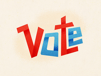 Go Vote cartoon illustration lettering politics retro typography uk election vintage vote