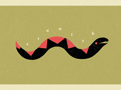 Stealthy Snake animal cartoon children illustration retro snake typography vintage