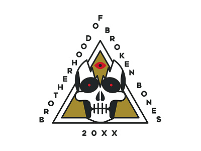 Brotherhood of Broken Bones geometric illustration line minimal skate skull t shirt travel