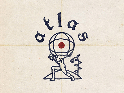 Altlas atlas black work bold globe hand drawn illustration line mythology stamp tattoo