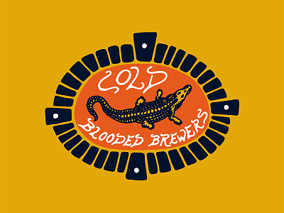 Cold Blooded Brewery beer black work bold brewers brewery crocodile hand drawn illustration logo retro tattoo vintage