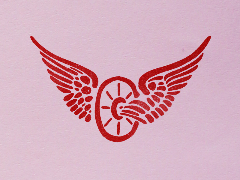 Free Wheelin' minimal logo motorbike neo trad hand drawn bold illustration