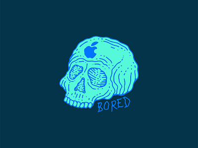 Bored apple bold hand drawn hand lettering illustration ink iphone lettering logo skull tattoo typography