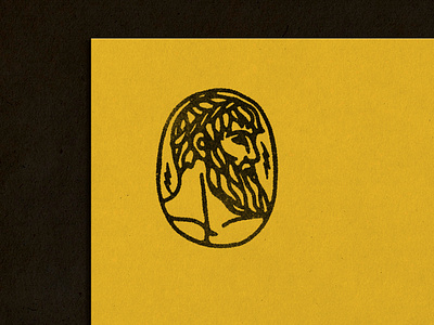 Zeus black work bold greek god hand drawn illustration ink logo mythological retro stamp thunder vintage