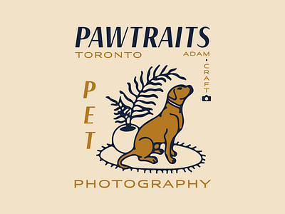 Pawtraits brand design branding dog hand drawn illustration logo pet photography retro toronto typography vector