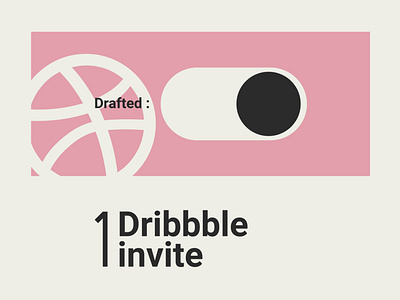 1 Dribbble invite giveaway design draft drafted dribbble dribbble invite giveaway hello dribbble hello dribble icon illustration interaction invite new newbie one pink score typography ui vector