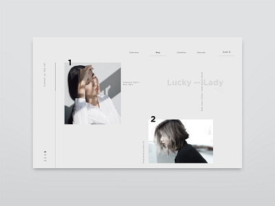 Lucky -- Lady brand branding clean clean ui concept design dribbble fashion girl grey landing page luxury minimal minimalist trend ui ux vector webdesign website
