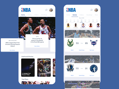 NBA App - Redesign app art basketball branding design nba sports ui ux