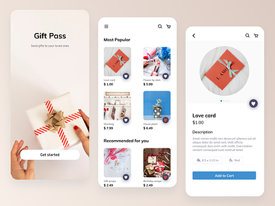 Gift Pass - Send gifts to your loved ones app buy delivery design ecommerce gift minimal simple simple clean interface ui user ux