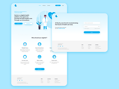 Nurity - Medical Landing Page design doctor logo medical medicine minimal ui user ux