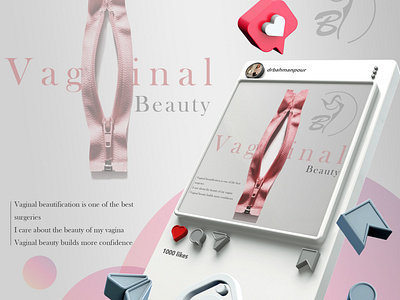 This banner is for gynecologist and vaginal beauty 3d banner graphic design vaginal beauty