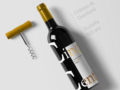 Château de Chambord // 500 wine anniversary bottle branding daily illustration master minimal tourism typography wine wine bottle wine label