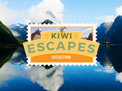 Kiwi Escapes Lockup design illustration logo