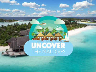 Uncover Maldives Lockup branding design icon illustration logo