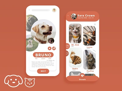 Adoption App app app design design flat icon interface iudesign pet ui ui ux uidesigner userinterface ux uxdesign uxdesigner