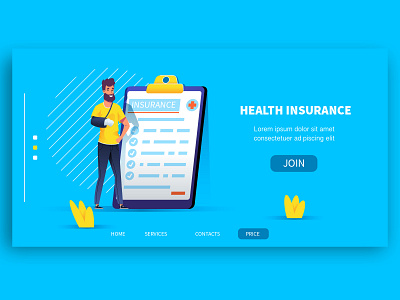 Website illustration branding design flat health illustraion illustration insurance medical typography vector web web illustration webdesign website