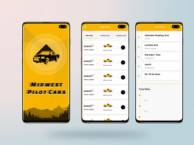 Mid West Pilot Car App design illustration ui ux