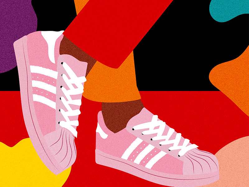 Keep your heart three stripes shoes adidias sneakers color vector illustrator illustration