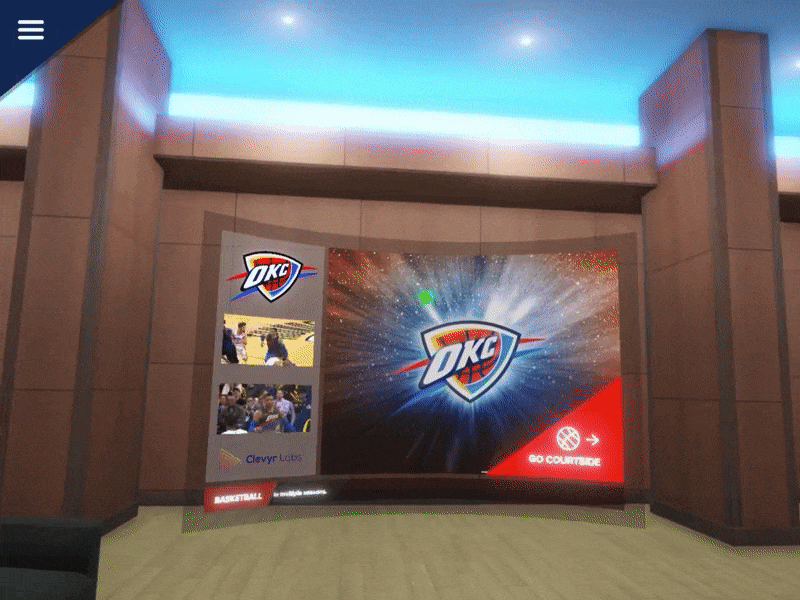 OKC Thunder Experience 3ds max basketball graphic design lobby nba okc oklahoma city thunder unity virtual reality vr