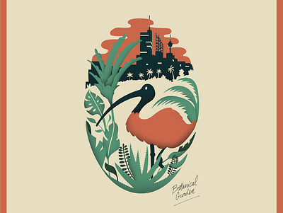 Botanical Garden - Sydney art australia bird botanical garden botanical illustration drawing garden ibis illustration illustrator plants sydney